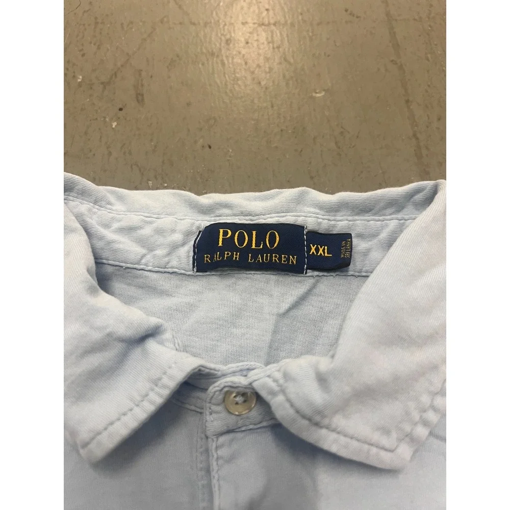 Polo Ralph Lauren Polo Mens‎ 2XL Light Blue Pony Embroidered Golf Shirt Summeru